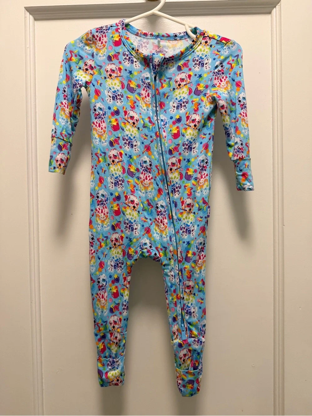 Posh Peanut x Lisa Frank  Light Blue Seashell & Starfish Print Zipper Footie